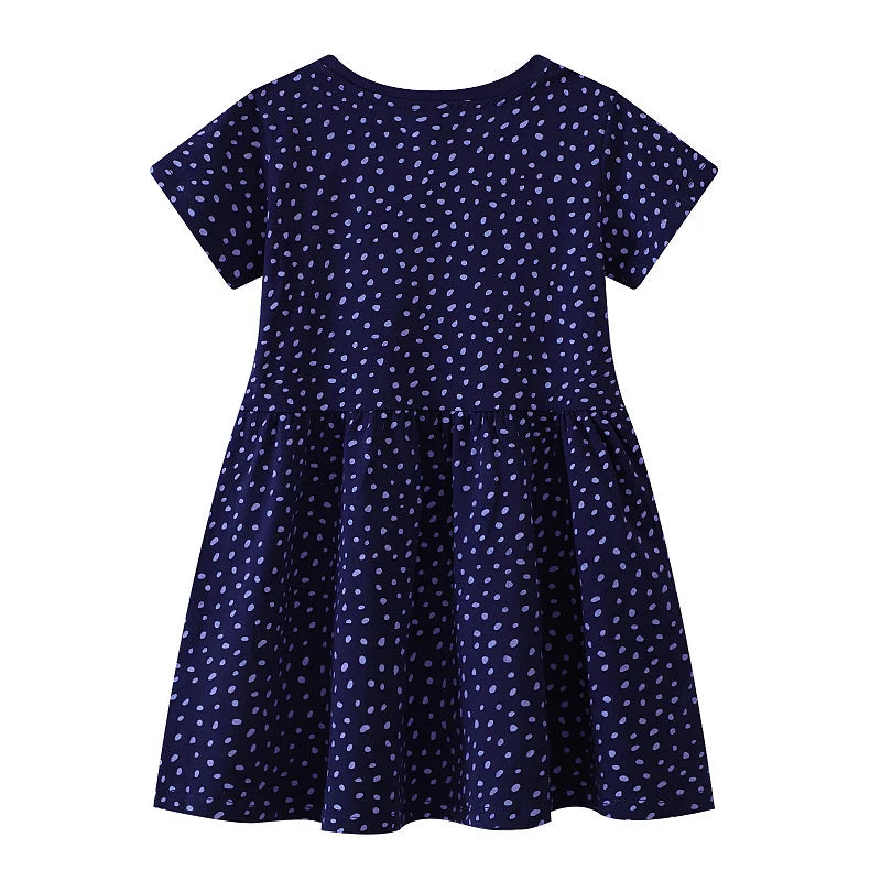 Dinosaur Embroidered Summer Girls Dress