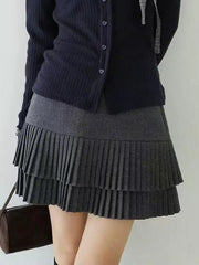 Vintage High Waist Pleated Mini
