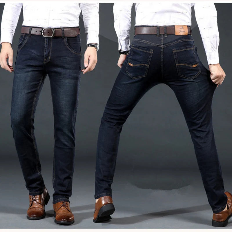 2025 Men's Jeans Casual Stretch Classic Blue Black Denim Pants Men's Texture Jeans Versatile Item Interprets Denim Fashion offic