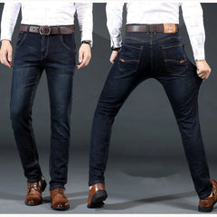 2025 Men's Jeans Casual Stretch Classic Blue Black Denim Pants Men's Texture Jeans Versatile Item Interprets Denim Fashion offic