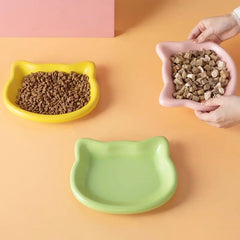 Pastel Cat Head Feeding Dish