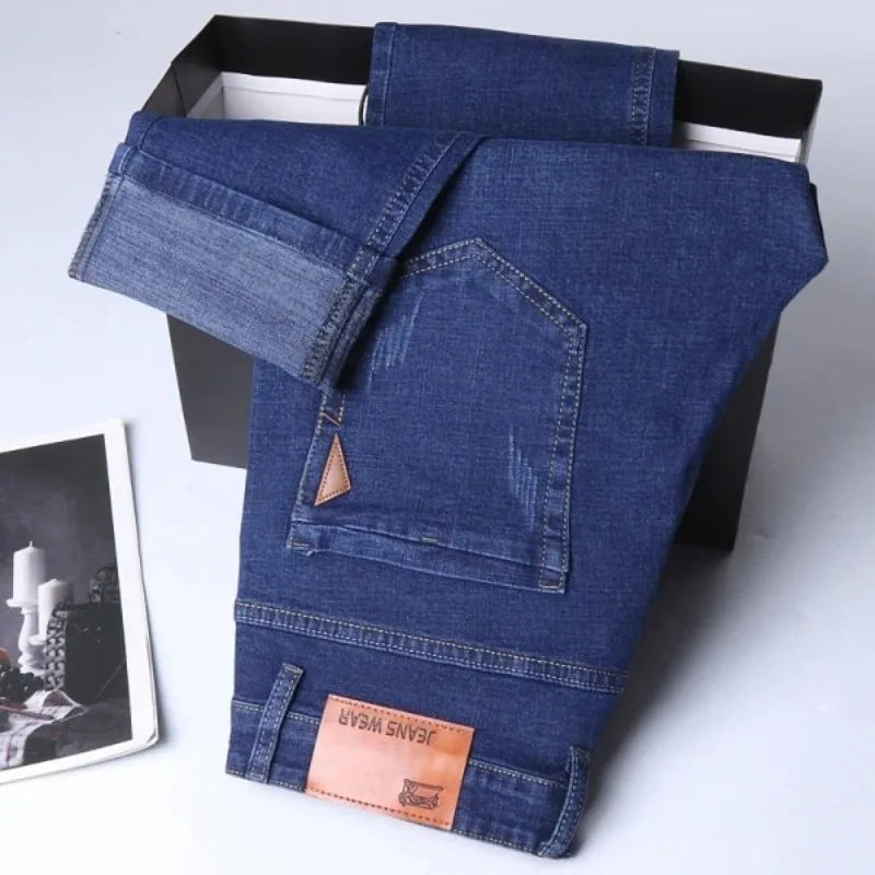 Classic Straight Stretch Denim Jeans