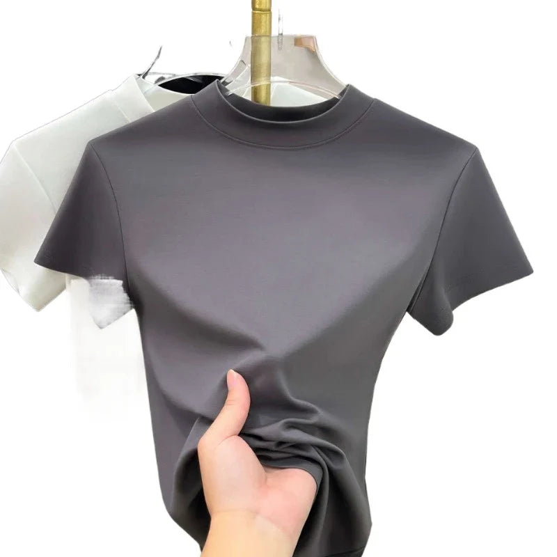 Elegant Half High Neck Tee