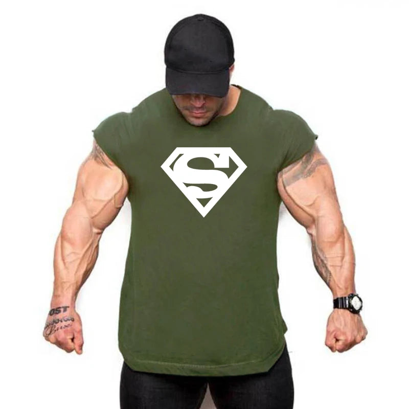 Mens Tank Tops Shirt Gym Tank Top Fitness Clothing Vest Sleeveless Cotton Man Canotte Bodybuilding Ropa Hombre Man Clothes Wear