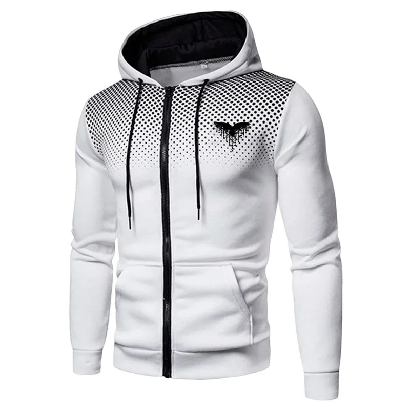 Men's Tracksuit Zipper Coat and Black Sweatpants Outdoor Casual Sporty Hoodie Jogging Suit Male Autumn Training Set Sweatshirts