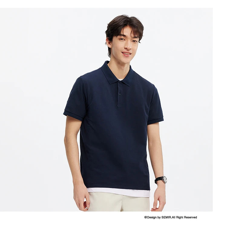 Semir Polo Shirt Men Moisture Wicking Solid Color Short Sleeve T-Shirt 2025 Summer New Slim Fit Top for Active Wear