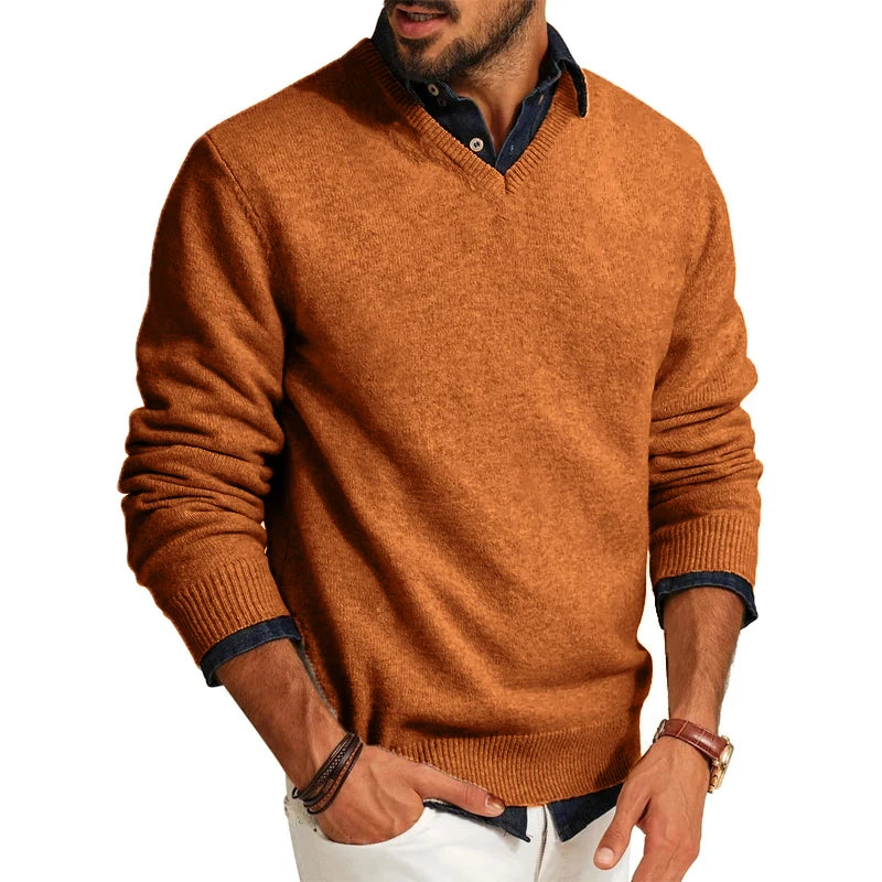 Men’s V-Neck Smart Casual Knit Pullover