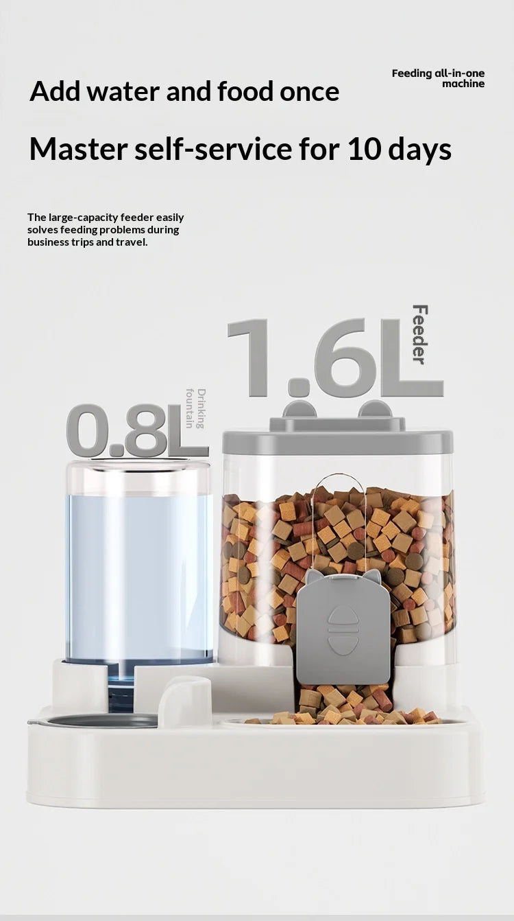 Automatic Pet Feeder and Water Dispenser All in One Large Capacity Gravity Dog Cat Bowl Smart Food Water Bowl for Pets