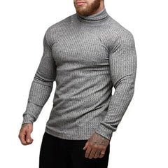 Slim Ribbed Turtleneck Pullover