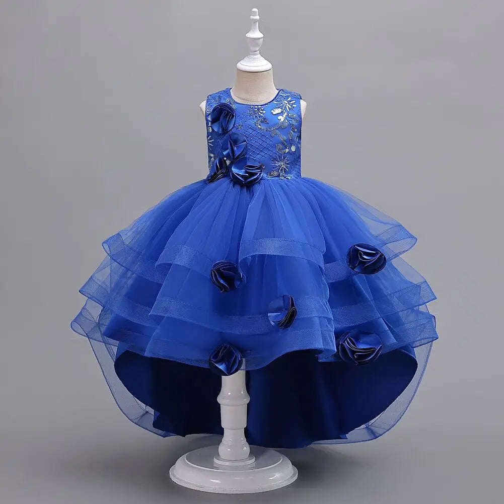 Trailing Princess Party Girls Dress