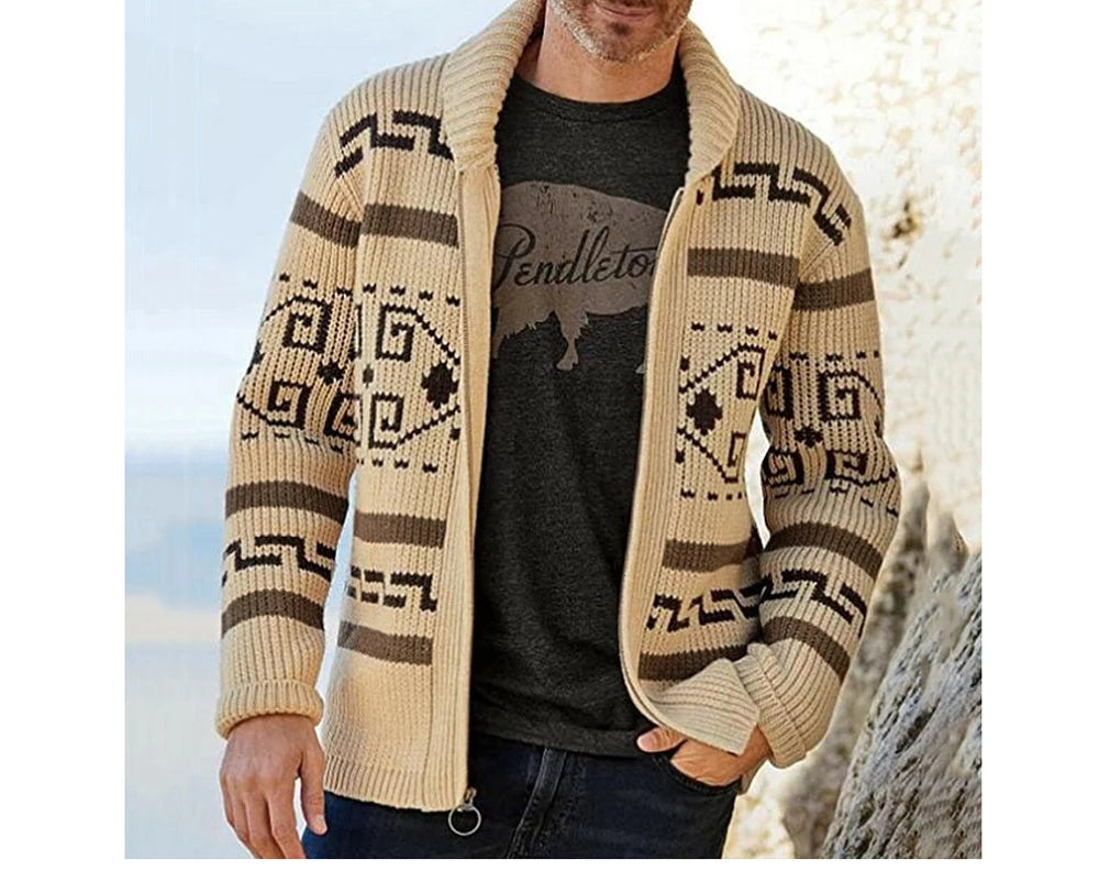 Winter Men's Cardigan Sweaters Fashion Male Knitted Sweater Thermal Warm Coats Casual Man Cashmer Lapel Knitted Jackets Clothing