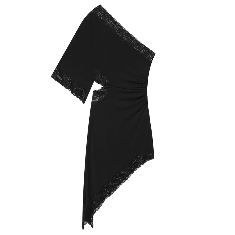 Women's Lace Dress Elegant Female Party Dresses Summer Casual Woman Backless Short Dress Vintage Vestidos Black Evening Dresses