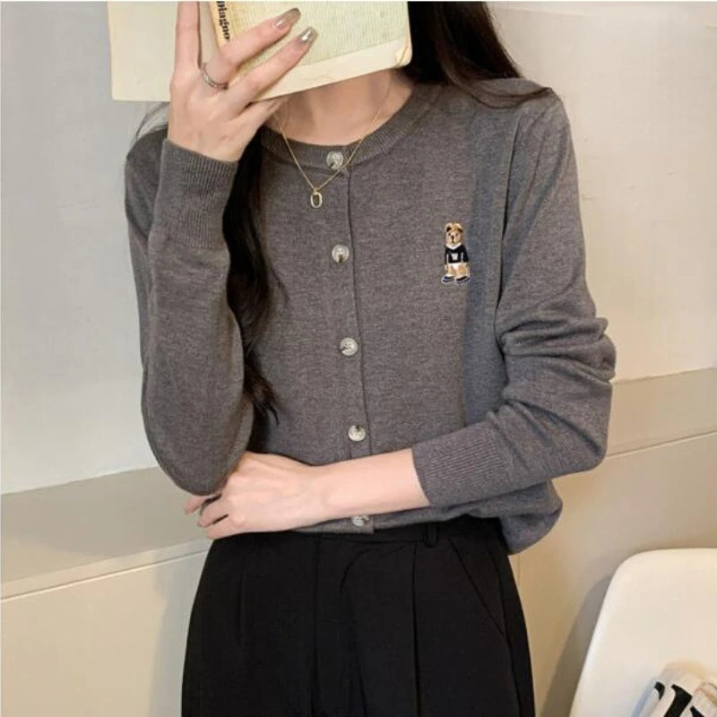 Korean V Neck Knit Cardigan