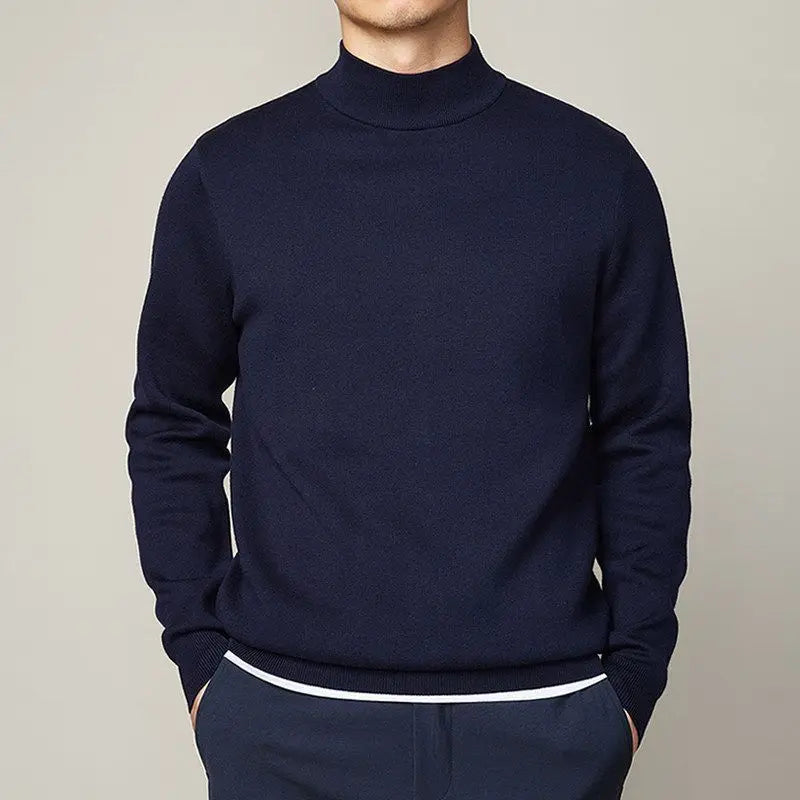 Mock Neck Slim Knit Sweater
