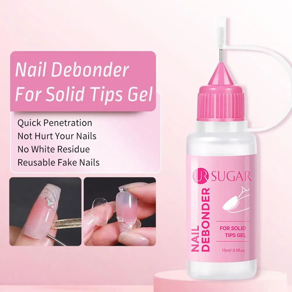 Nail Solid Gel Glue Remover & Debonder Fast Dissolve Liquid for Fake Tips Press On Nails, False Nails | Quick Manicure Tool