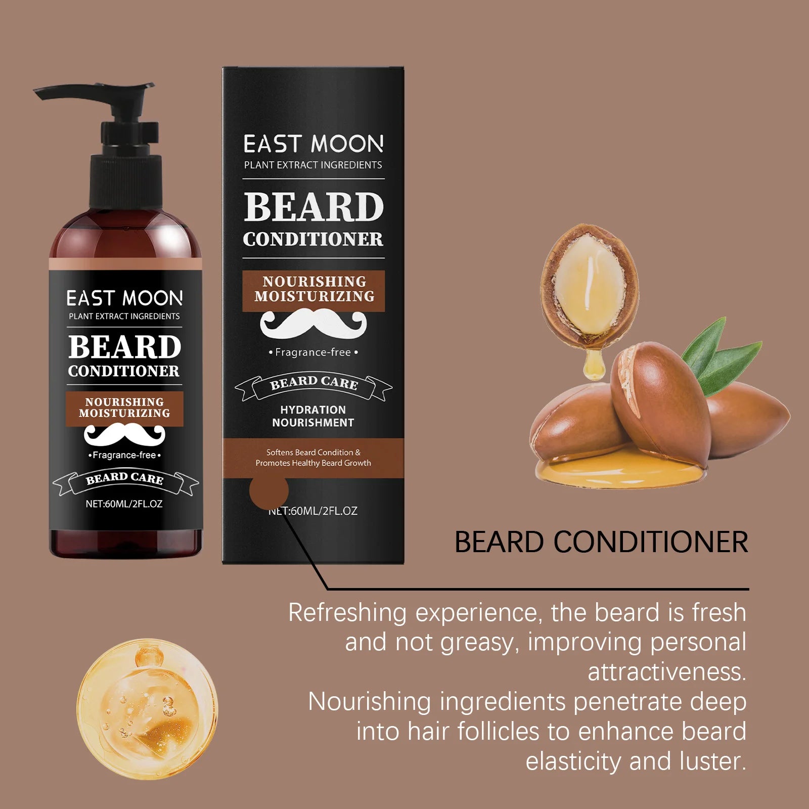 Men's Beard Care Nourishing Cream - Moisturizing, Softening, Shiny, Soothing, Gentle Care