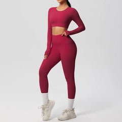 Yoga Gym Set Women Sports Impact Longline Strappy Top Fitness Overalls Sets Womens 2 Piece Sportswear Woman Gym Leggings Solid