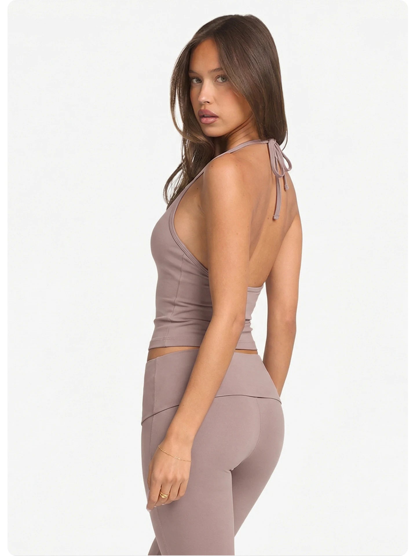 2 Piece Yoga Set Women Foldover Waist Flare Pants Bell Bottoms Tank Top Matching Set Gym Workout Fitness Wear Lounge Wear Suit