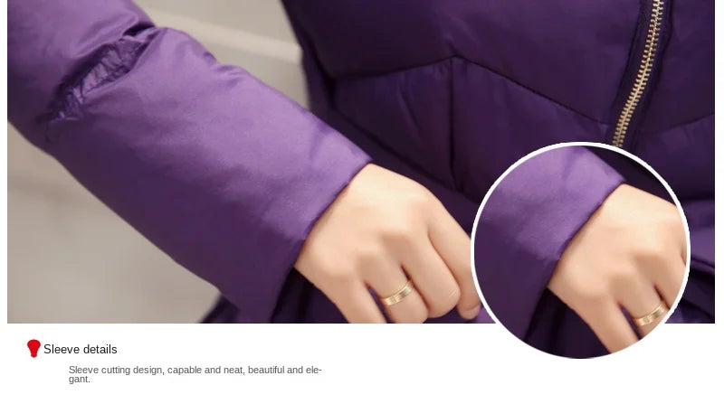 2023 New Fashion Winter Coats Women Warm Outerwea Cotton Padded Jackets Womens Clothing Belt Zipper Parkas Femme A-word Jacket