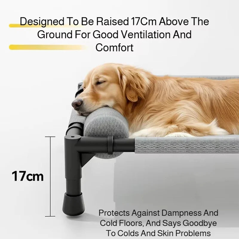 Pet Furniture Mesh Elevated Dog Beds Breathable Removable Raised Dog Bed With Soft Pillow Outdoor Dog Cat Bed Patio Sunbathing