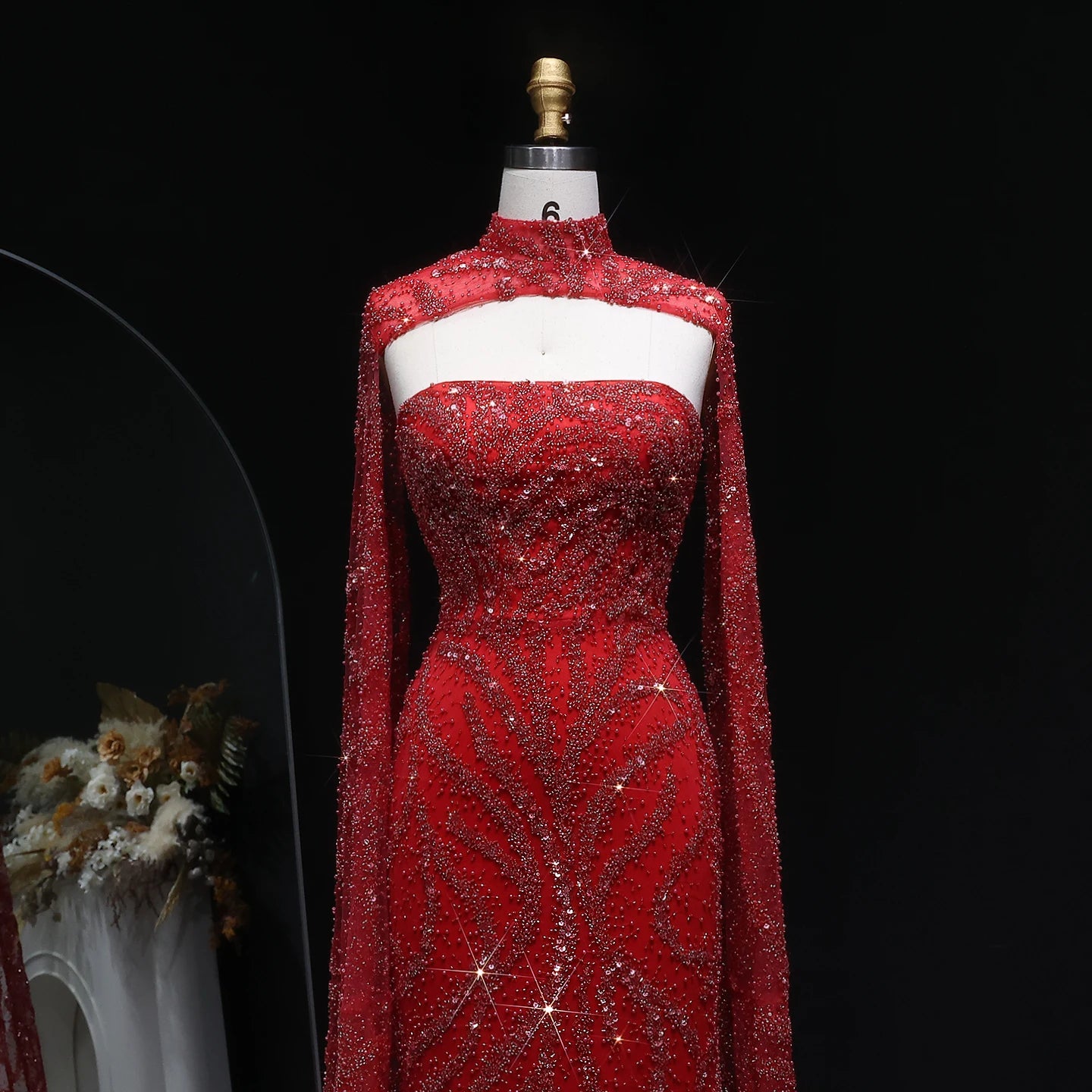 Sharon Said 2026 Luxury Evening Party Gowns Women' s Wedding Prom Dresses with Flowing Sleeves Elegant Mermaid SS663 Customized