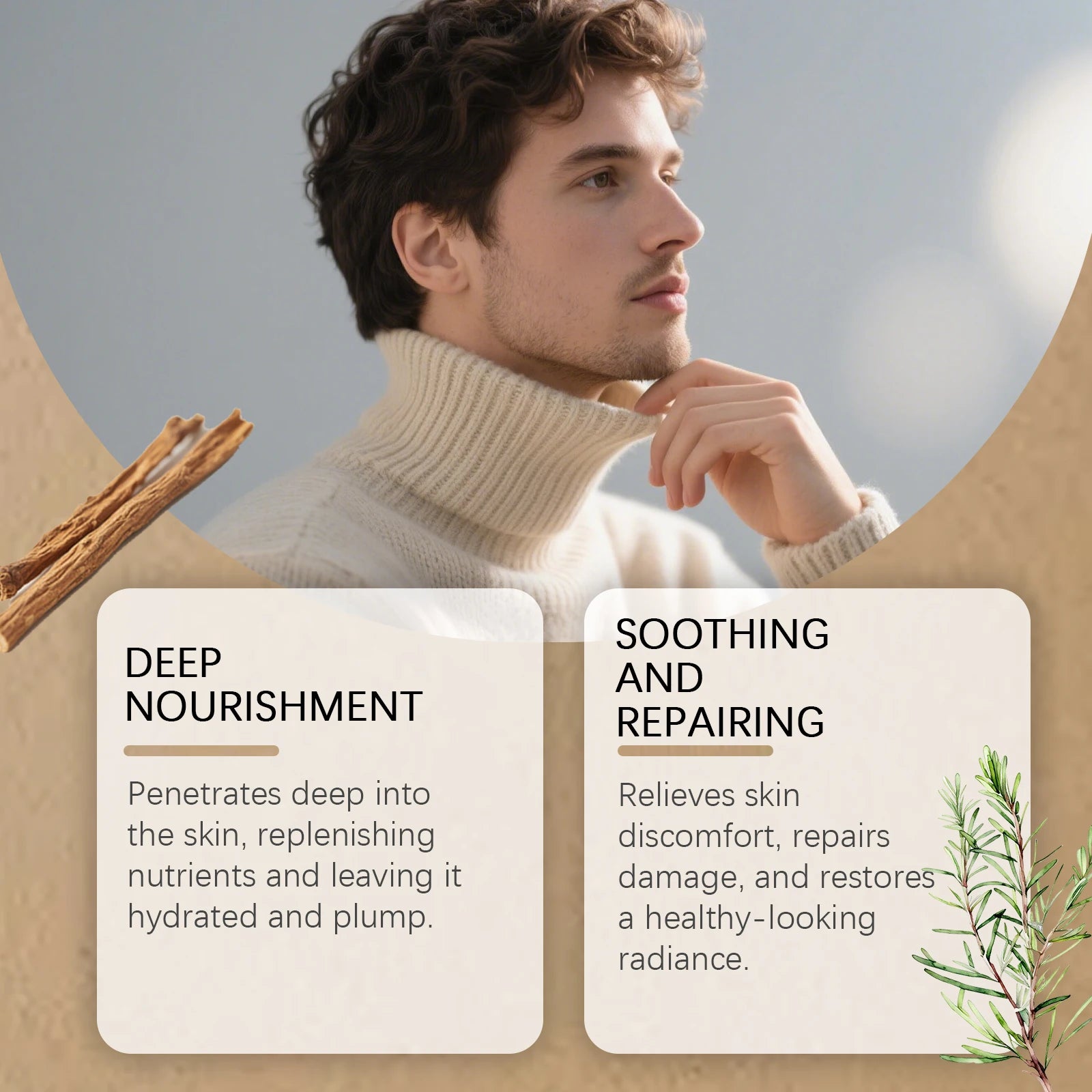 Beef Tallow Honey Balm for Men Lasting Moisturizing Dryness Soothing Skin Firming Smoothing Roughness Anti Aging Face Cream