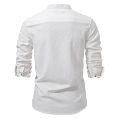 Solid Cotton Half Button Shirt