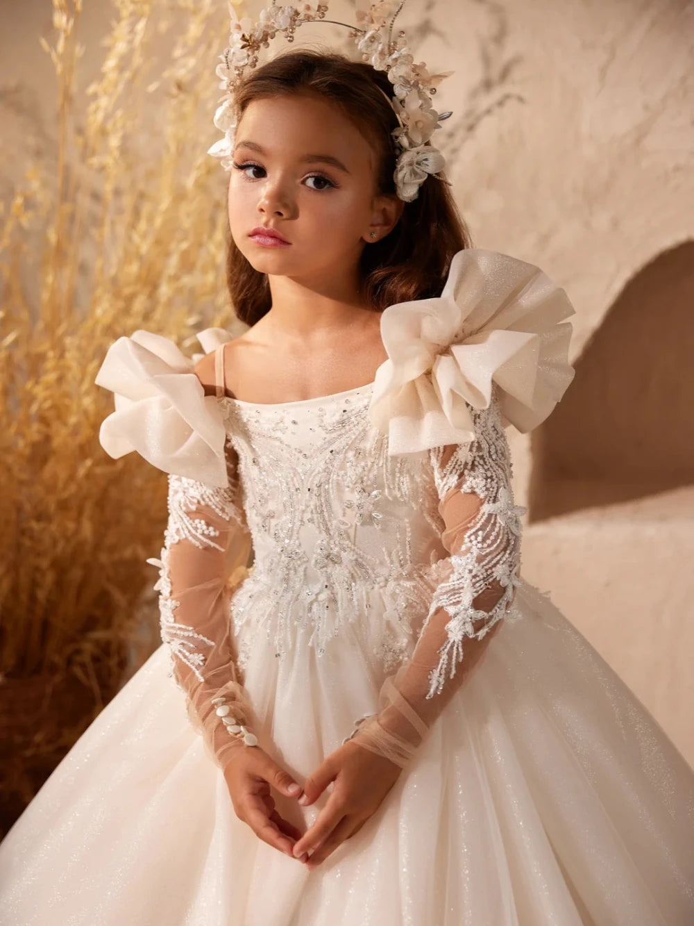 Glitter Beaded Princess Ball Gown