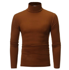 Men's Turtleneck Sweater Warm Soft Knit Pullover Fashion Versatile Long Sleeve Top for Autumn Winter