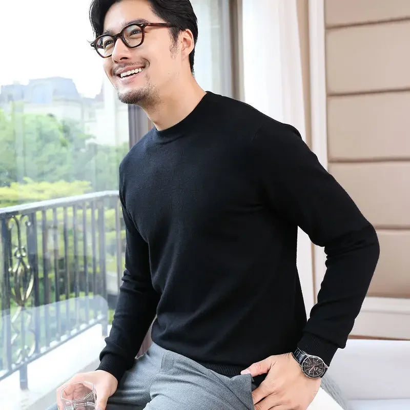 Thick Solid V-Neck Pullover