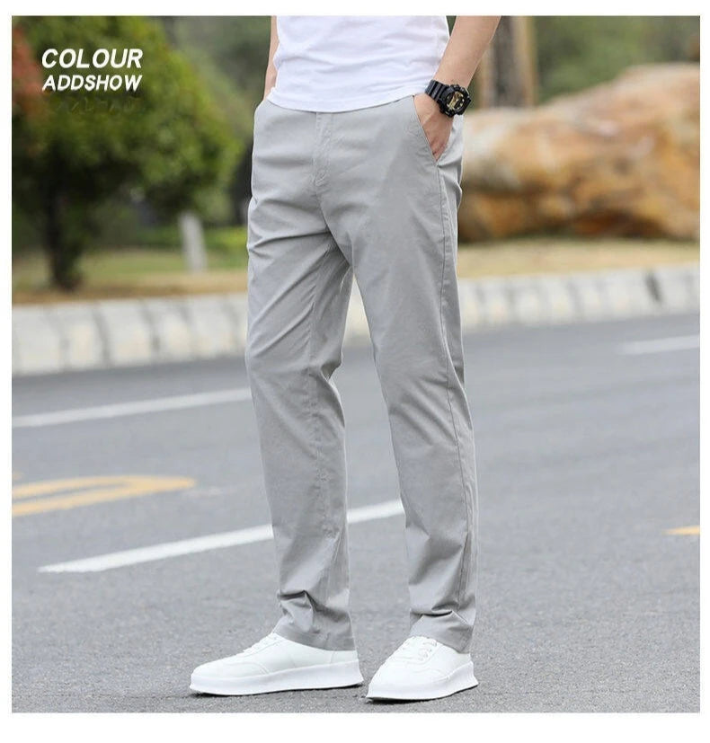 Men's High-Quality Chinos -Cotton Casual Trousers - Breathable Straight Pants (Sizes W28-w40)