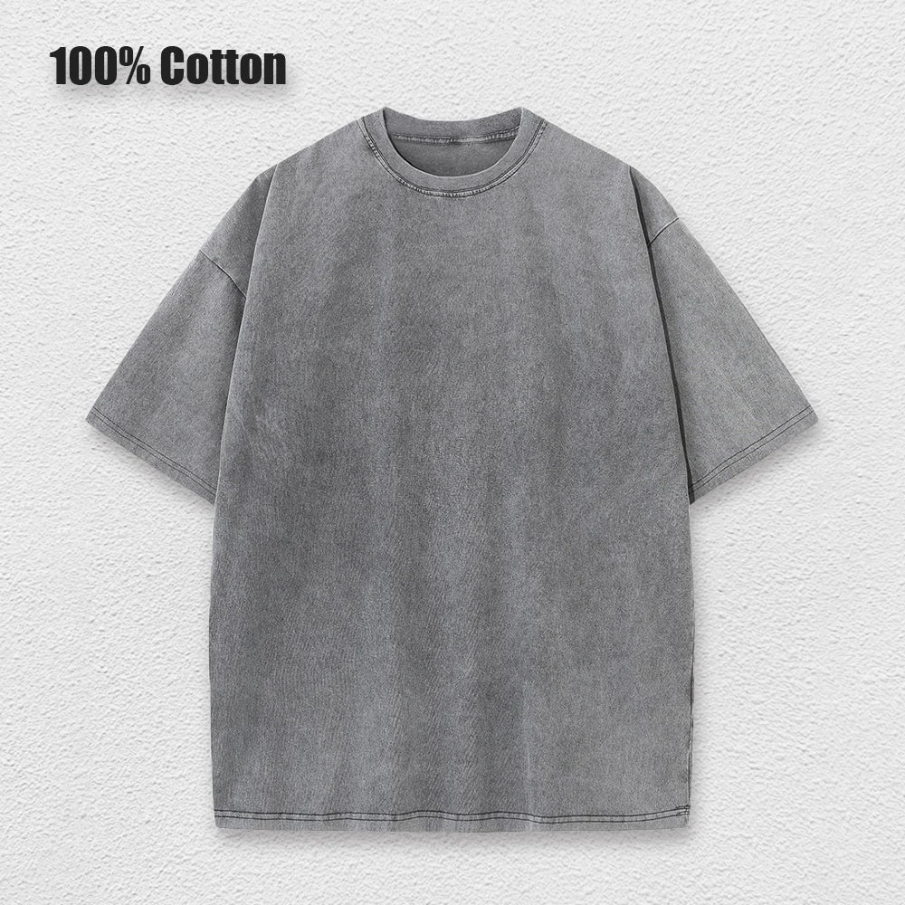 Vintage Washed T-shirts 100% Cotton Gym Muscle Rat Print Crew Neck Tshirts Casual Goth Hip Hop Streetwear Women Men Summer Tee