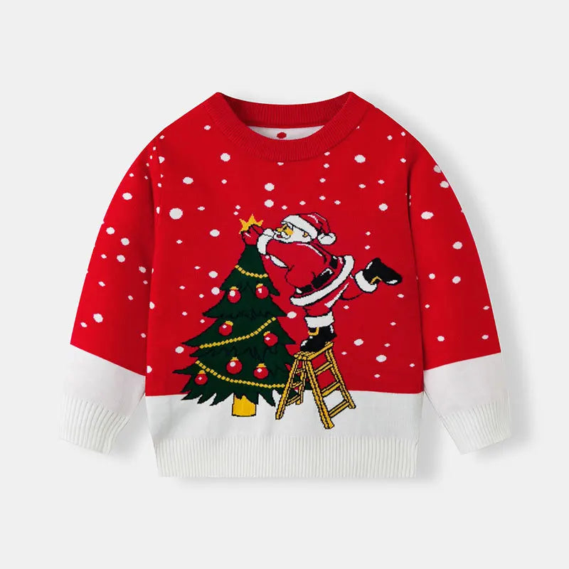 Winter Cartoon Knit Kids Pullover Sweater