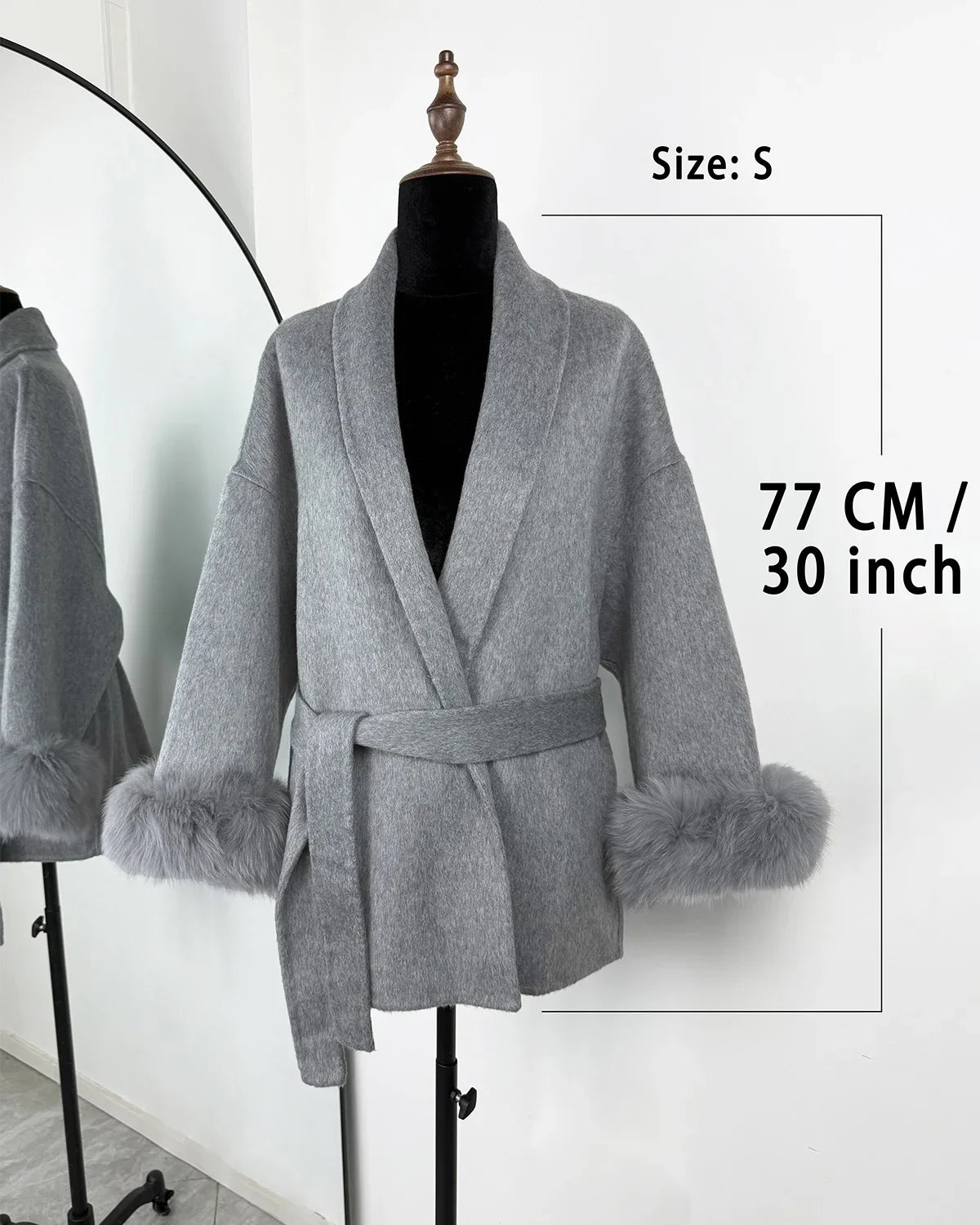Fox Fur Woolen Coats Women's Short Coat Office Lady Removable Elegant Double-sided Wool Overcoat 2025 New Cardigan Jacket