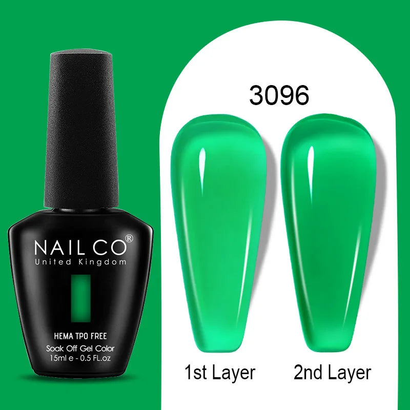 NAILCO 15ml Colorful Jelly Gel Nail Polish Gorgeous Color HEMA TPO FREE Soak Off UV LED Semi Permanent Long Wear Gel Varnish