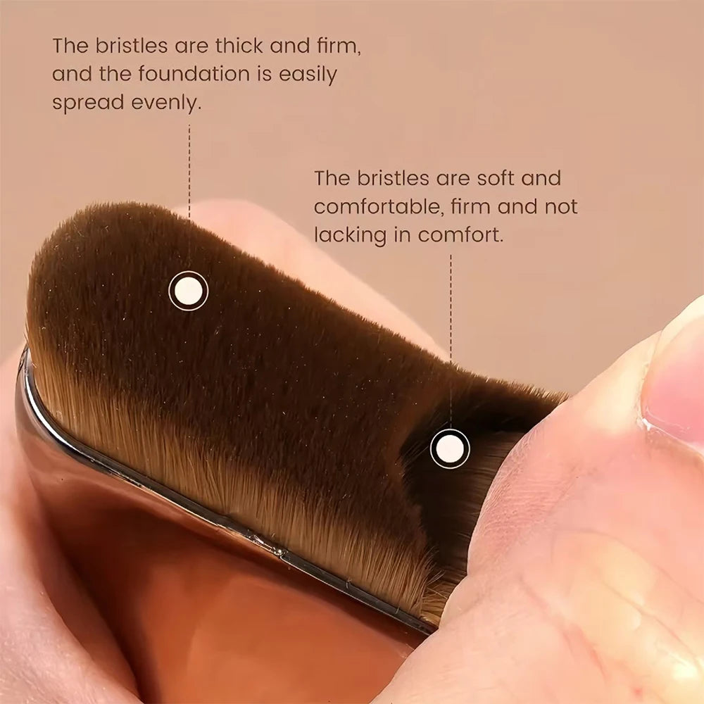Professiona Makeup Brush, Curved Soft Bristle Foundation Brush for Even Application, Travel-Friendly