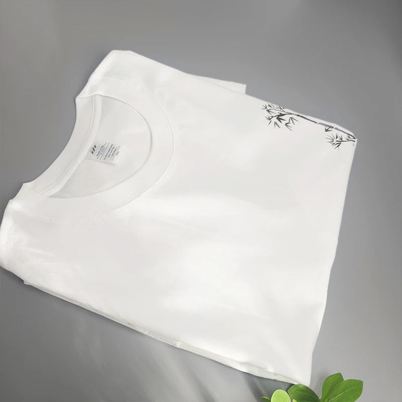 Chinese Print Cotton Summer Tee