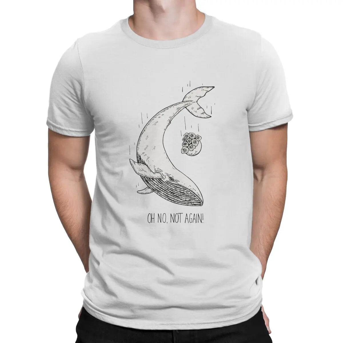 Men T-Shirt Not Again Vintage 100% Cotton Tee Shirt Short Sleeve The Hitchhikers Guide To The Galaxy Film T Shirts Round Collar