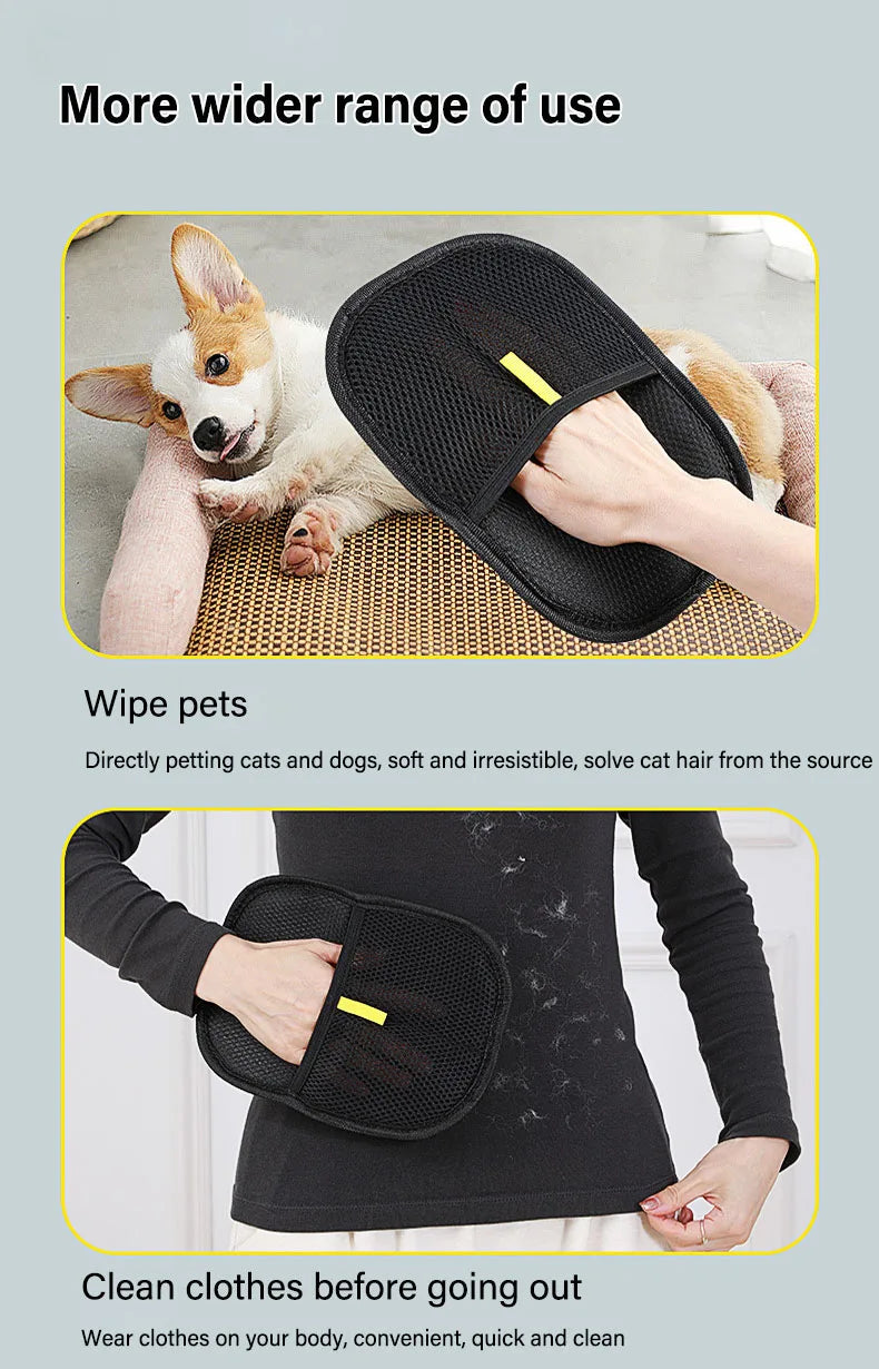 Pet Grooming Gloves Static Dedusting Brush Pet Hair Remover Brush Removing Dog Cat Hair From Sofa Carpet Clothes Tool Supplies