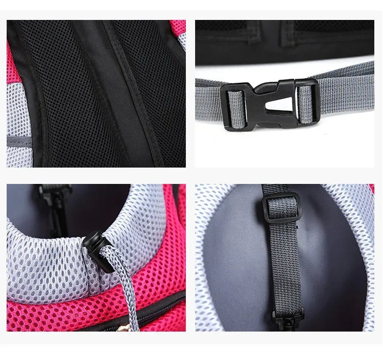 New Dog Pet Backpack Carrier Travel Bag Front Pack Breathable Adjustable with Safety Reflective Strips for Hiking Outdoor Cats