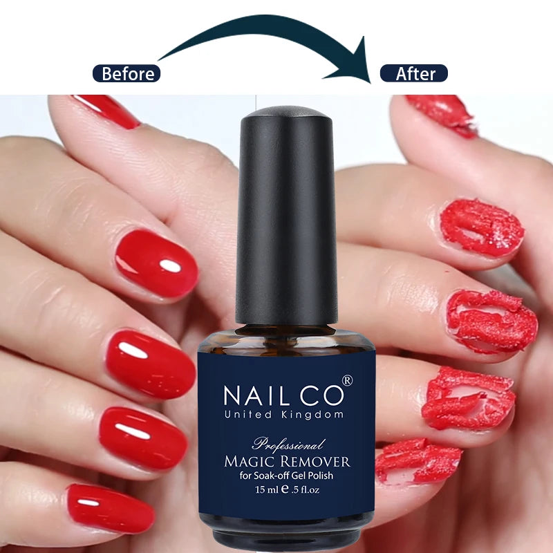 NAILCO 15ml Magic Remover Nail Gel Polish Remover UV Gel Polish Fast Remove Semi Permanent Varnish Polish Cancel Glue Gel Polish