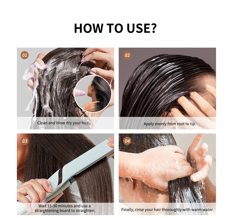 Hair Straightening Lotion Professional Keratin Treatment Cream Smoothing Soft Repair Perms Damaged Frizz Hair Care Products
