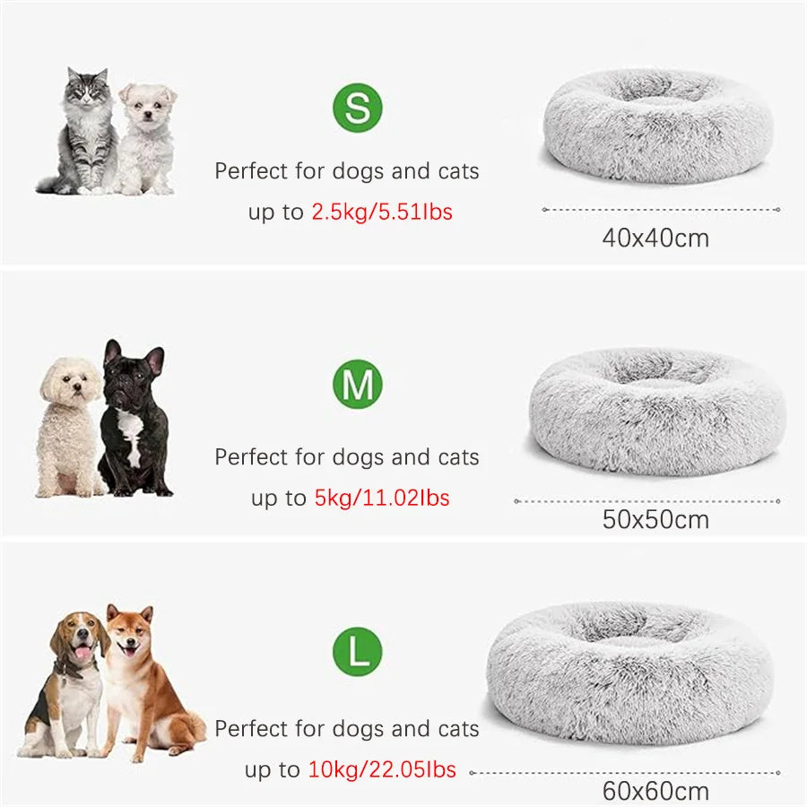 Faux Fur Donut Calming Cat Bed