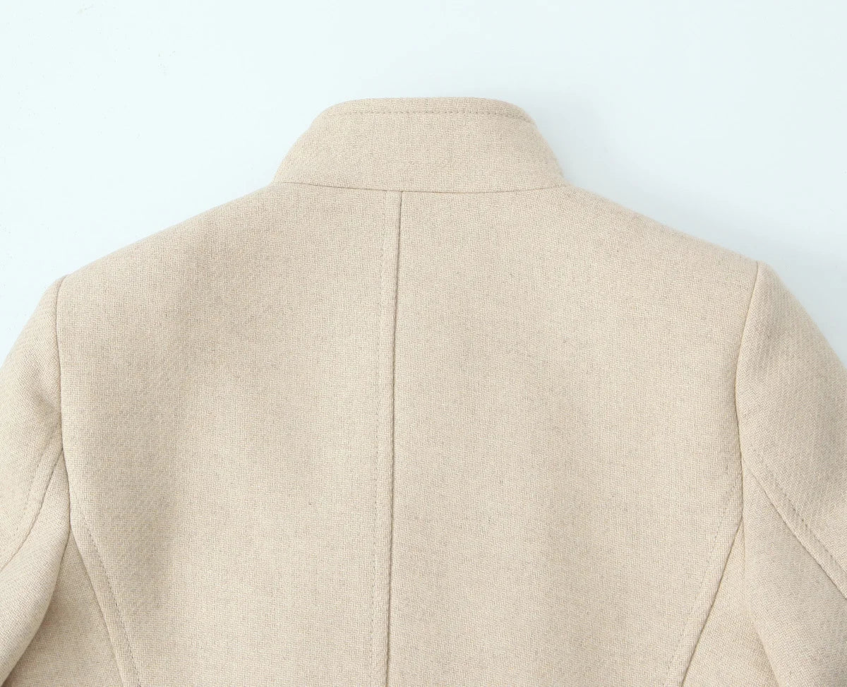 Retro Black Wool Long Coat