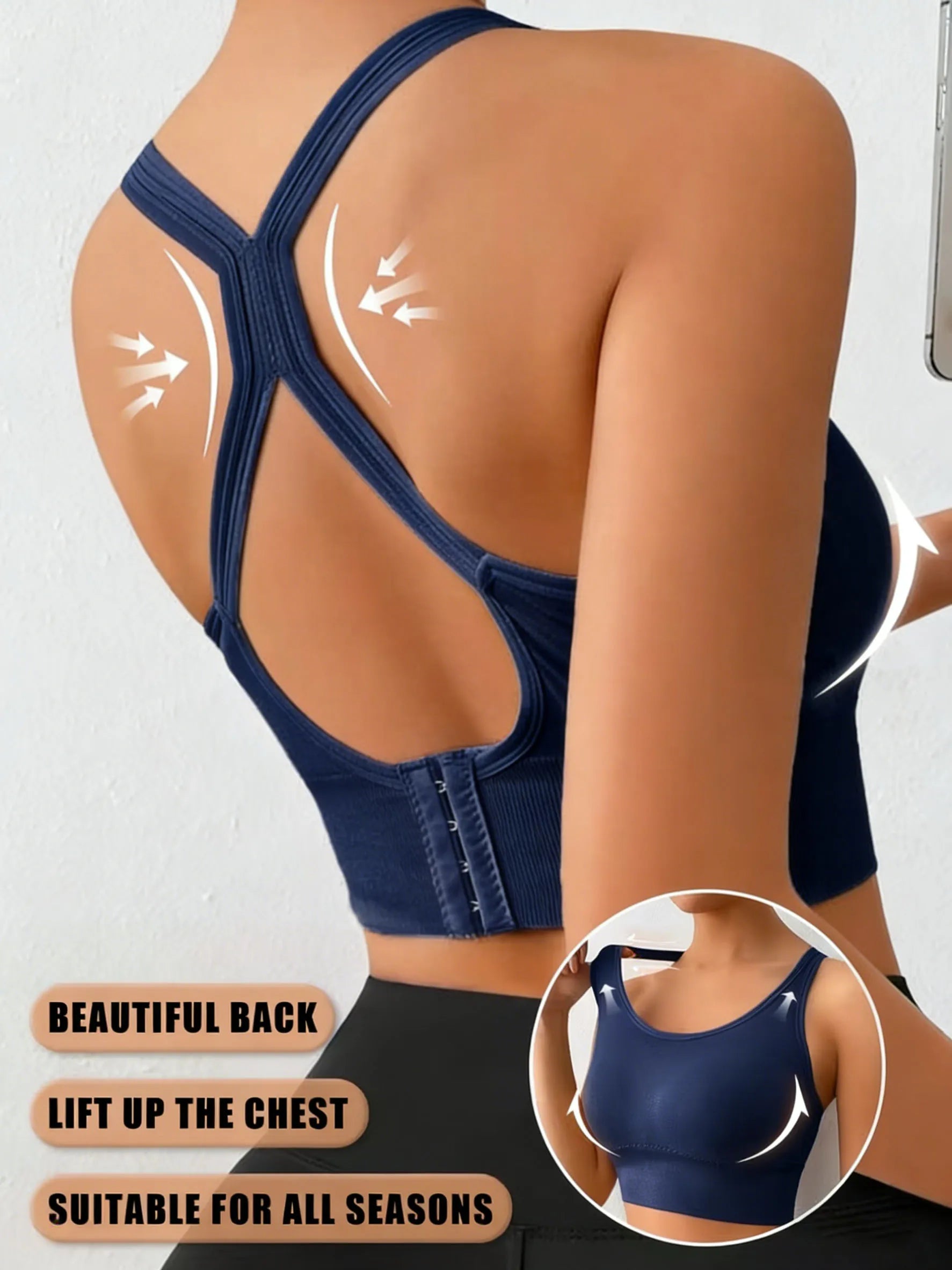 Women'S Sports Bra Without Underwire,with Cross Straps And Padding,for Yoga,Running,Fitness Activities