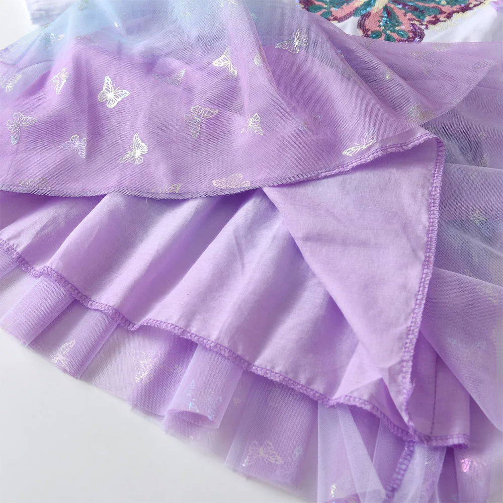 Butterfly Gradient Princess Girls Dress