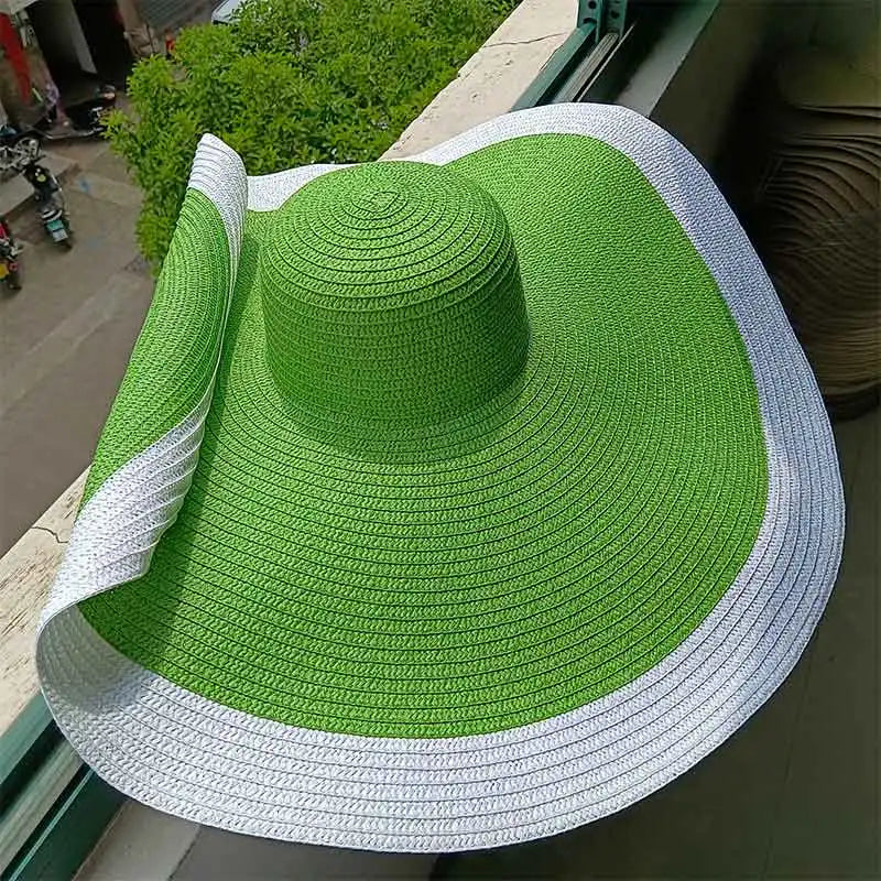 60cm Oversized Foldable Straw Sun Hat