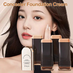 Waterproof Concealer Foundation Stick With Brush - All-in-One Long-Lasting, Oil Control, Brightening Makeup Natural Matte Finish
