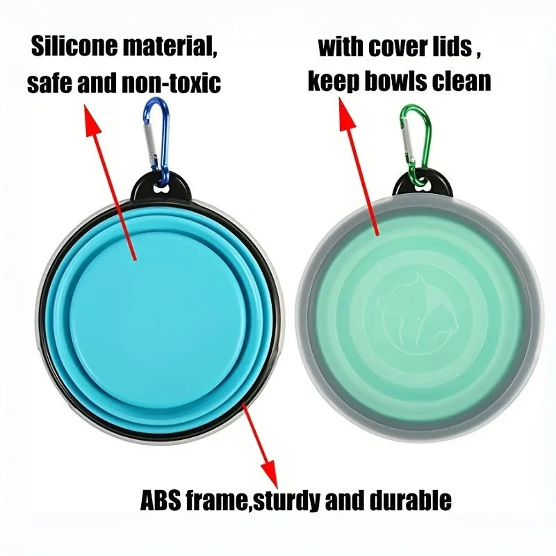 Collapsible Lidded Travel Water Dish