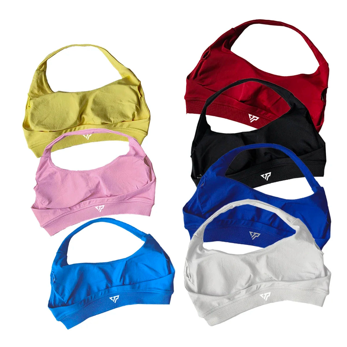 KEEP THAT PUMP Strappy Sports Bra With Logo High Support Womens Yoga Seamless Workout Top Elasticity Fitness Running Gym Bras